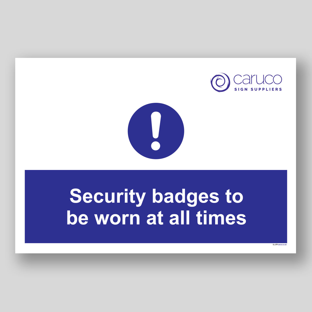 CL-279 Security badges to be worn