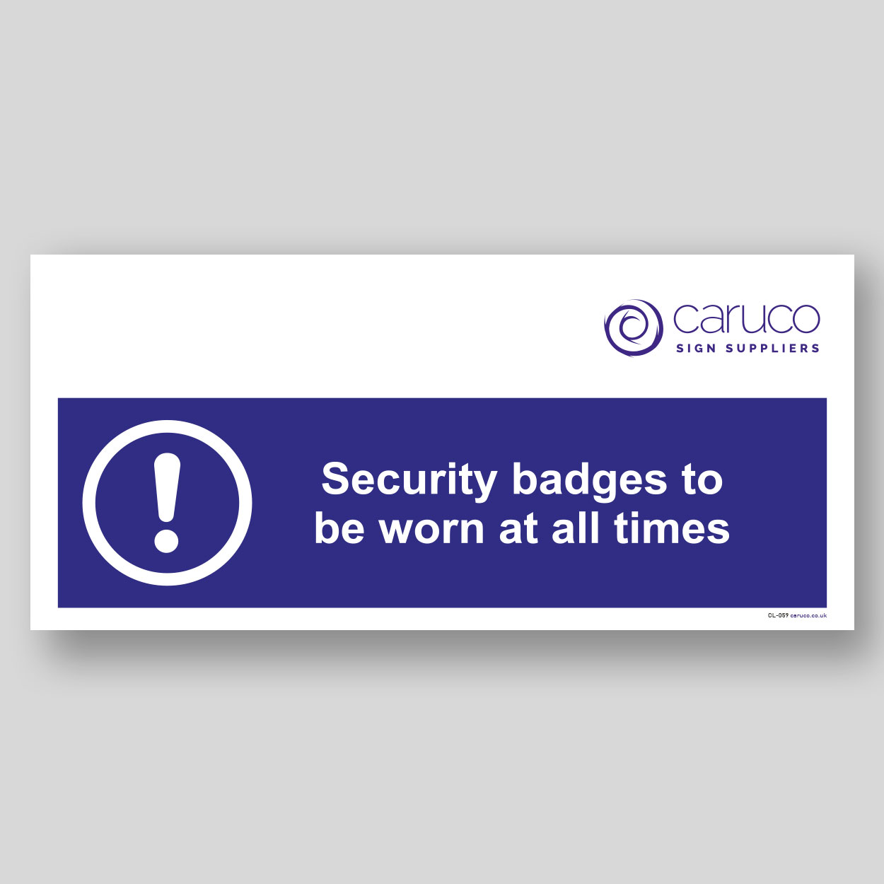 CL-059 Security badges to be worn
