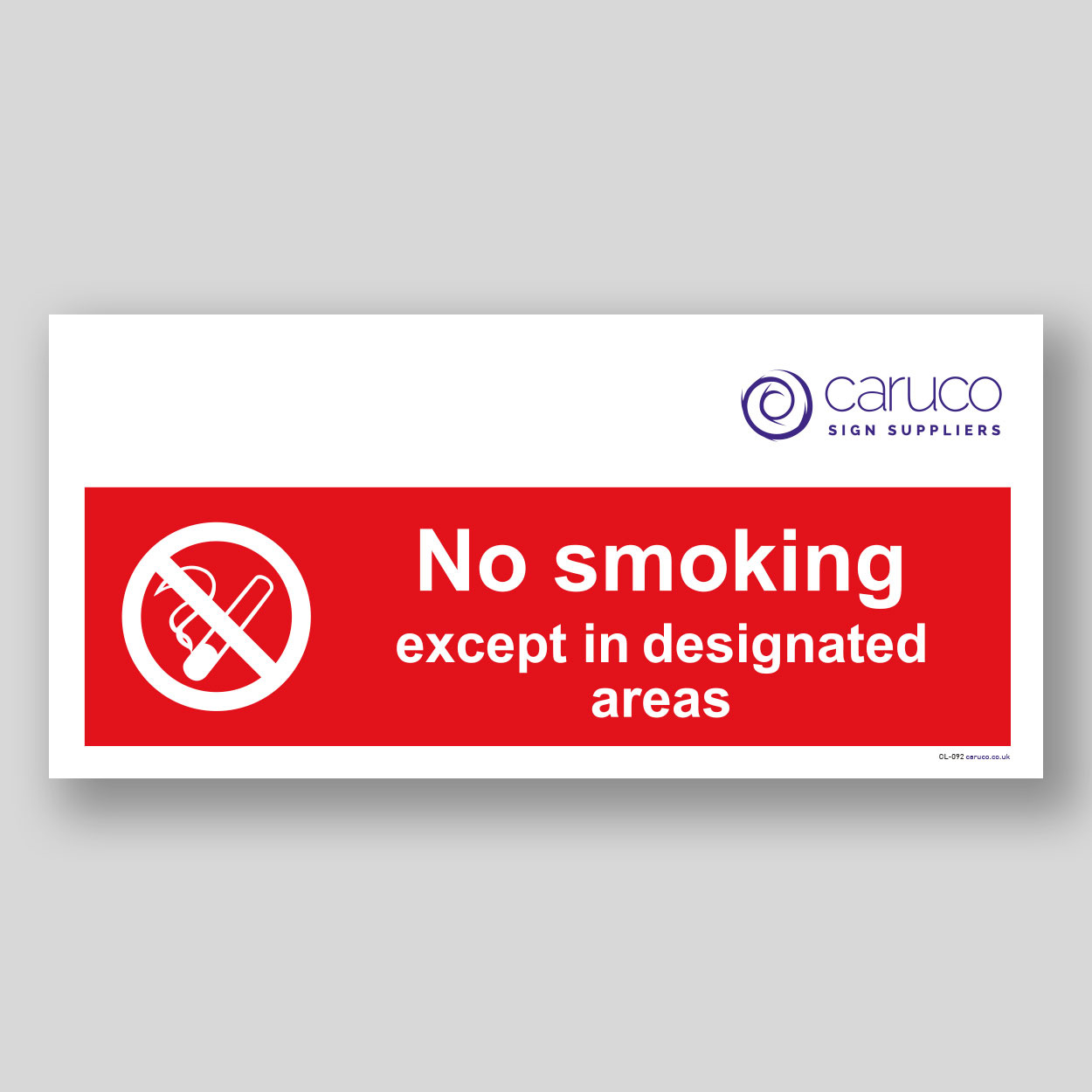 CL-092 No smoking except in designated areas