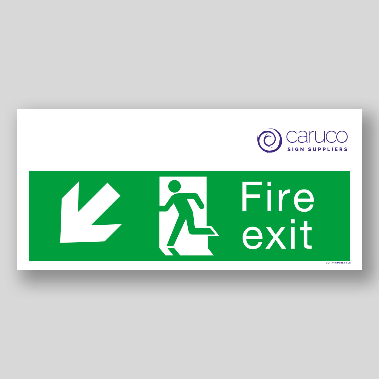 CL-174 Fire exit - with left down arrow