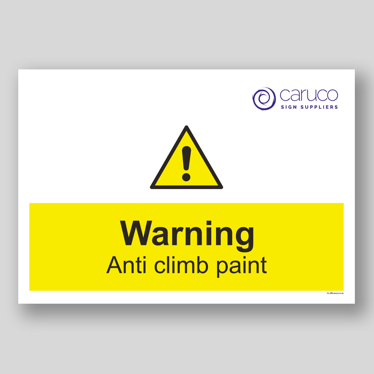 CL-253 Warning - anti climb paint 