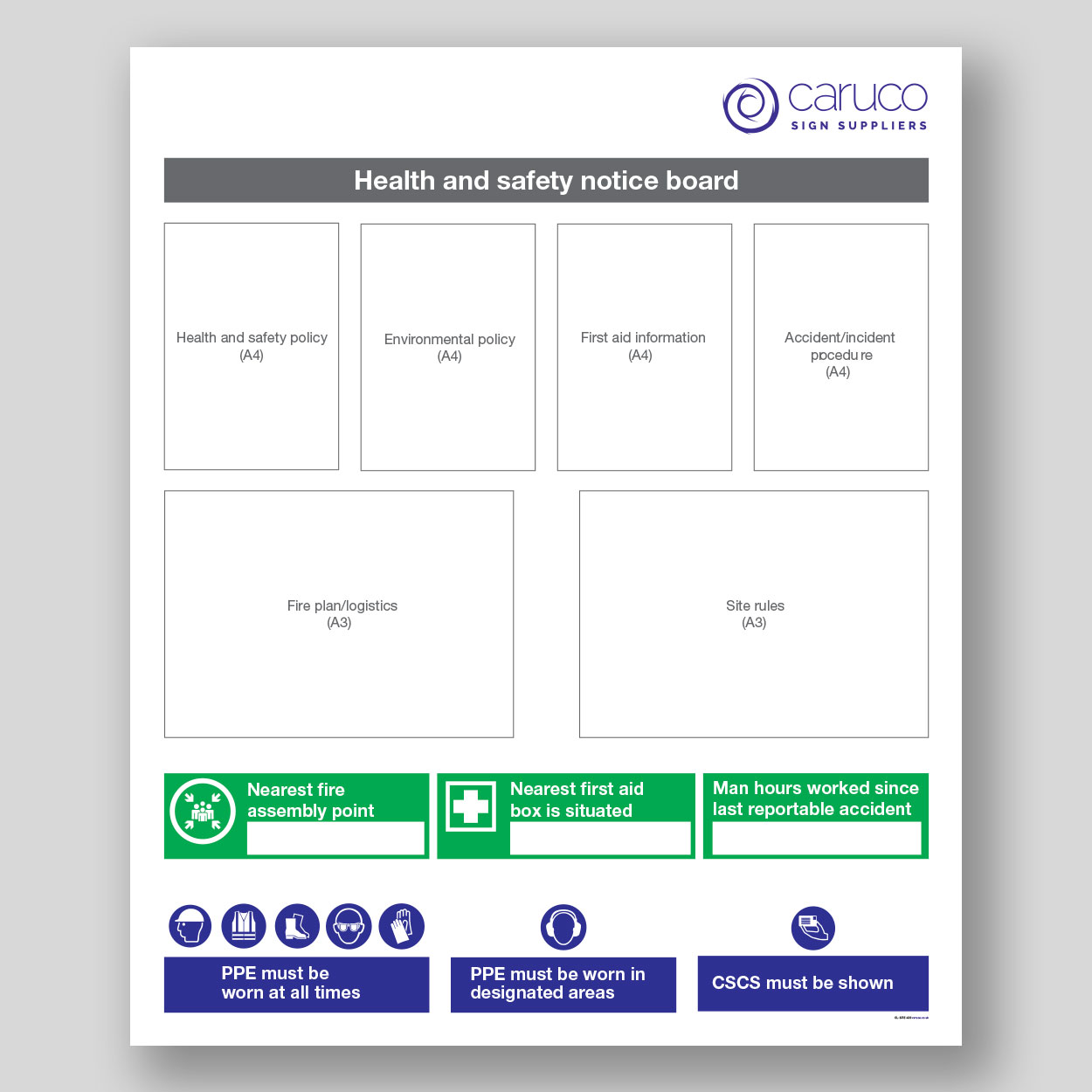 CL-SITE-400 Health and safety notice board