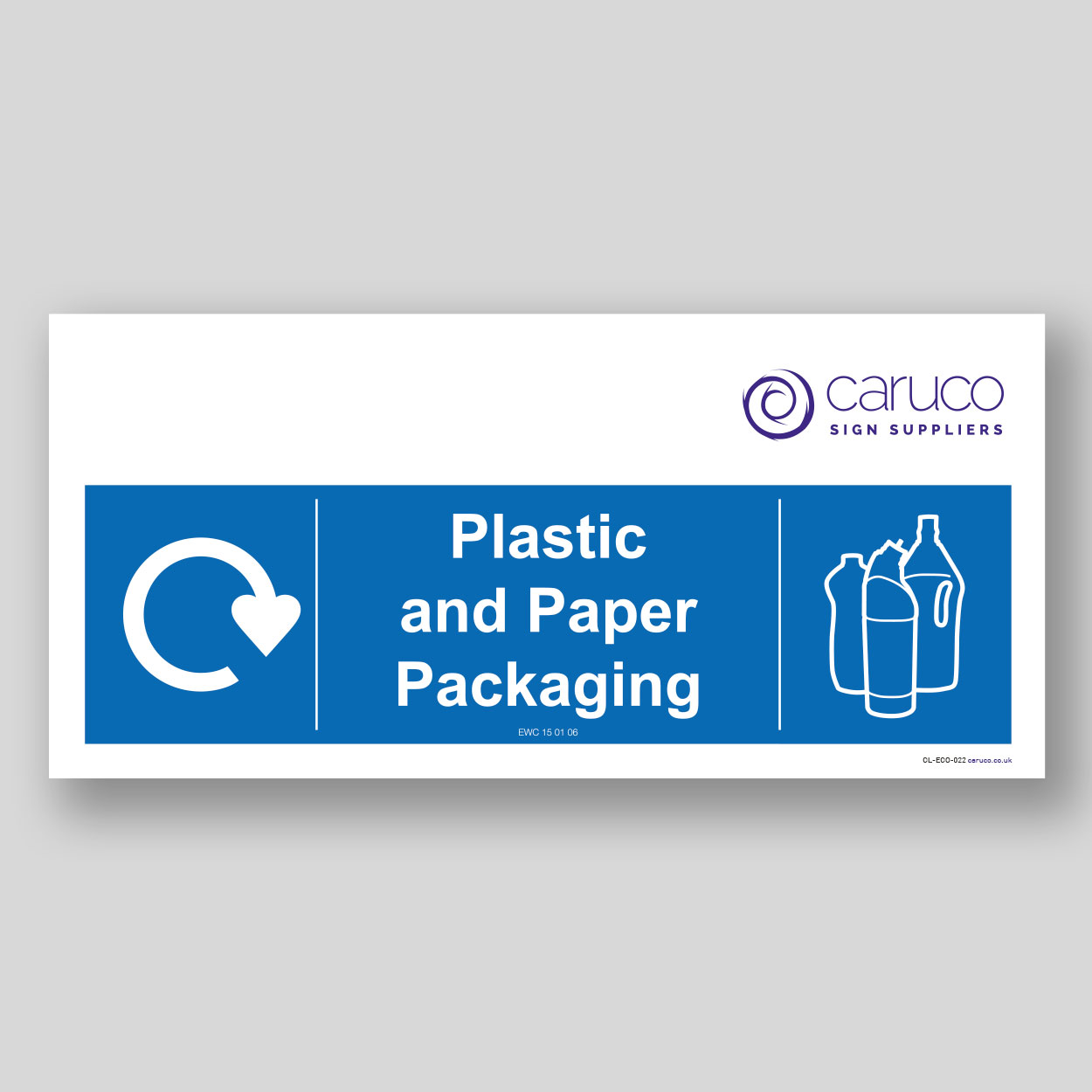 CL-ECO-023 Recycle plastic and paper packaging sign